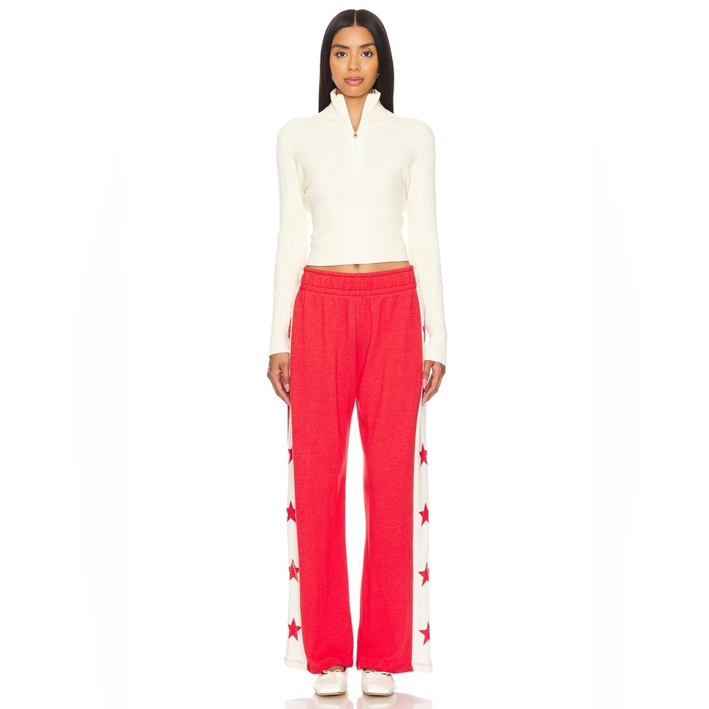Lauren Moshi Tawny Track Pant in Red & Bone